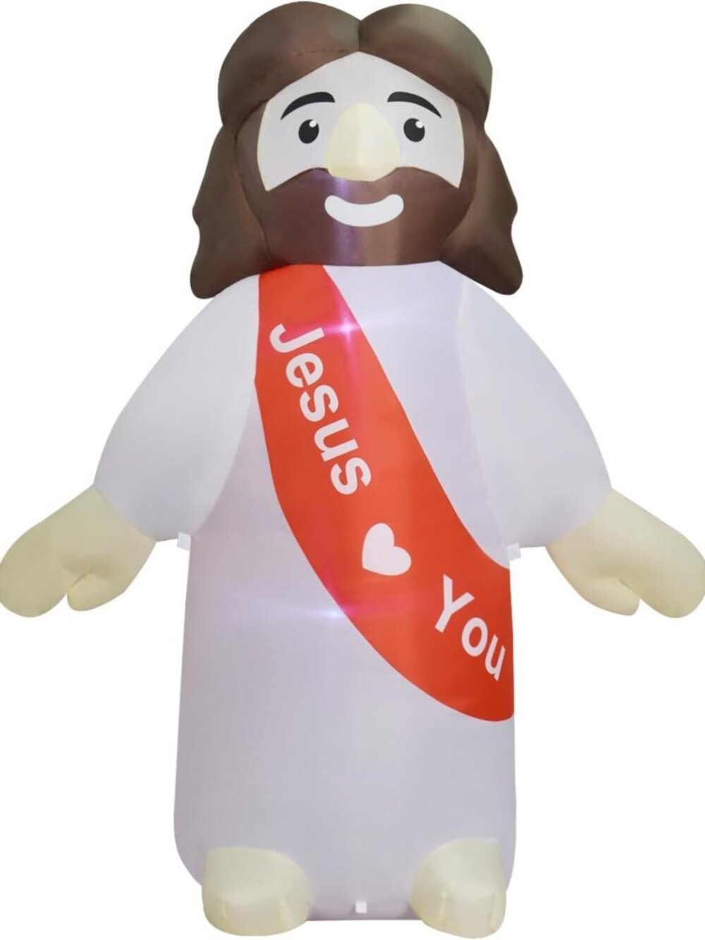 6FT Inflatable Jesus Yard Decoration with LED Lights - Outdoor Blow Up Decor
